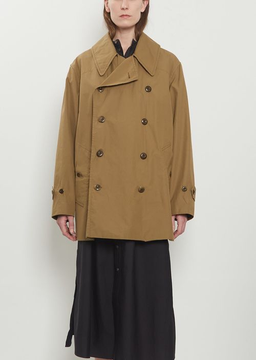 Lemaire Cropped Cotton Trench Khaki