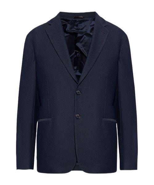 Single-breasted piqué blazer