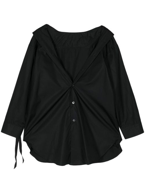 Draped cotton shirt - Black
