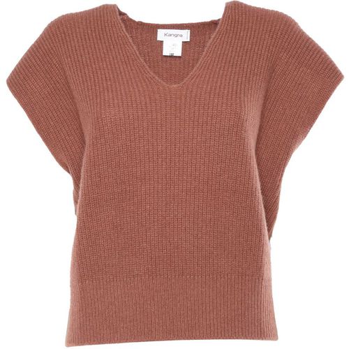 Kangra Cashmere Gilet Chiuso Costa Inglese Scollo V