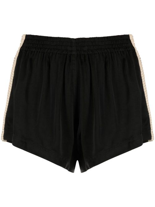 Side-stripe track shorts - Black