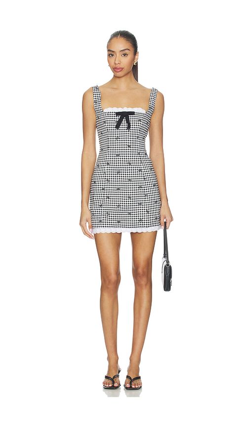 MAJORELLE Emilia Mini Dress in Black,White. - L also in XS, XXS, S