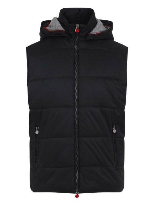 Quilted hooded gilet - Black