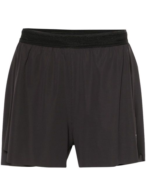 Side-slit logo-print running shorts - Black