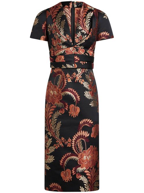 Jacquard midi dress - Black
