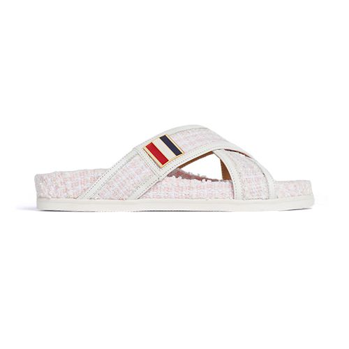 Tweed slip-on sandals - Pink