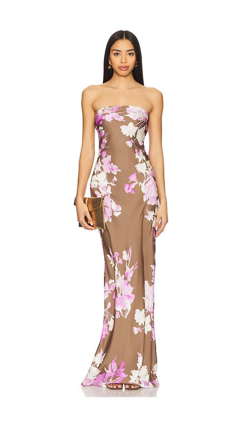 ROCOCO SAND Maxi Strapless Dress in Brown,Lavender. -  XS also in