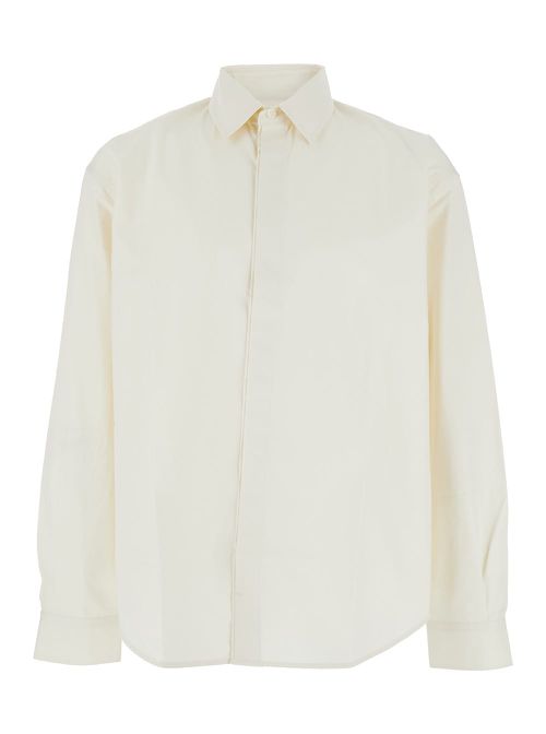 Henri White Shirt With Maxi J Logo On The Back In Cotton Man