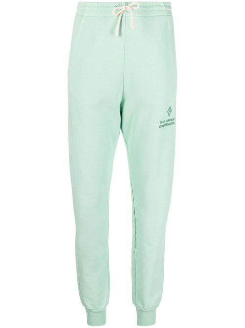 Draco logo-print cotton track pants - Green