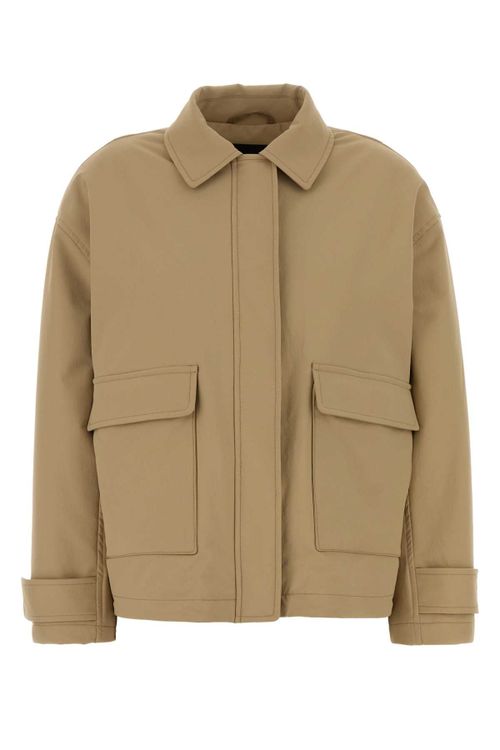 Nylon Blend Jacket — Beige