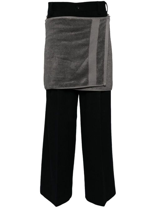 Onsen Towel felted-finish trousers - Black