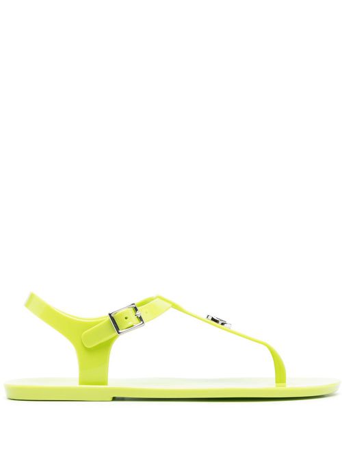 Thong-strap logo plaque sandals - Green