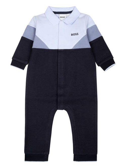 Logo-print romper - Blue