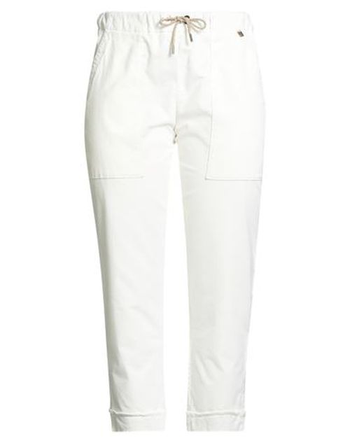 Woman Pants Ivory Size 10 Cotton, Elastane