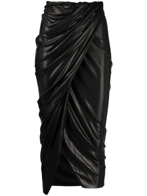 High-waisted draped skirt - Metallic