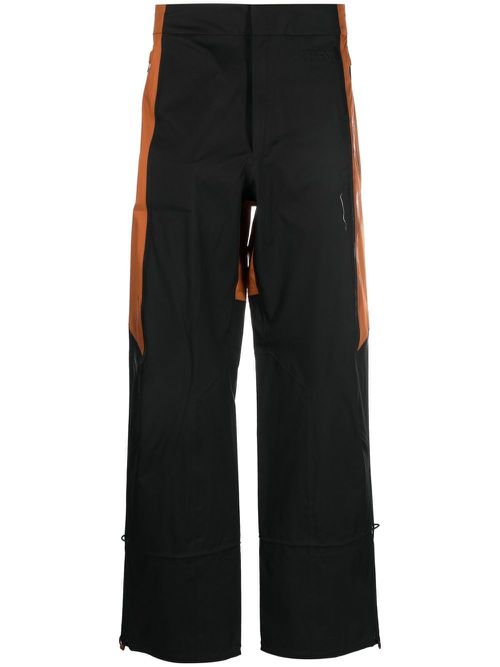 Toggle-cuff straight-leg trousers - Brown