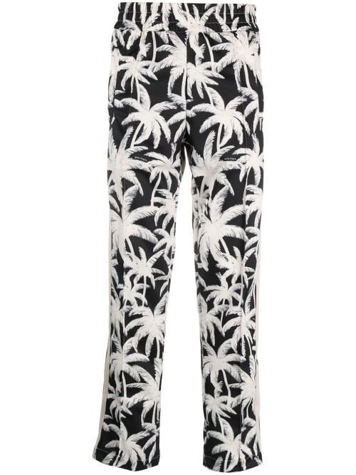 Palm-print track pants - Black