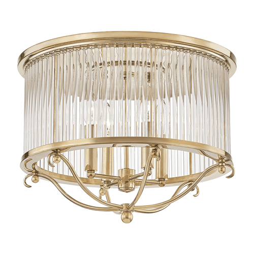 Hudson Valley Glass No. Mark D. Sikes 19" Ceiling Light in Aged Bra