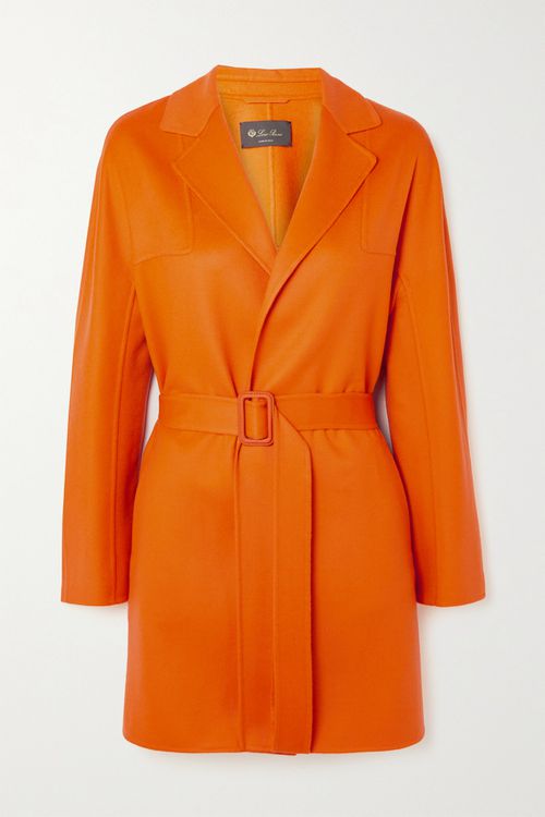 Humphrey Belted Cashmere Coat - Orange - IT36
