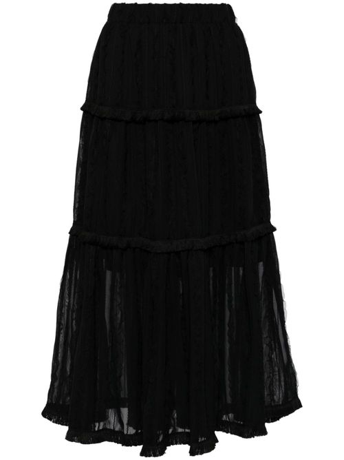 Tiered midi skirt - Black