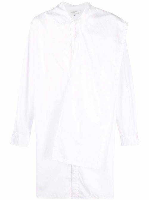 Long-sleeve button-fastening shirt - White