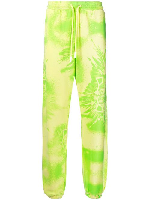 Kaleidoscope Wings-print track pants - Yellow