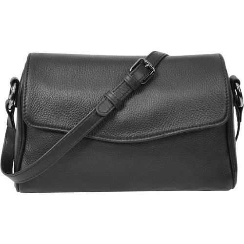 Womens Real Leather Cross Body Bag Small Organiser Style Colette Black