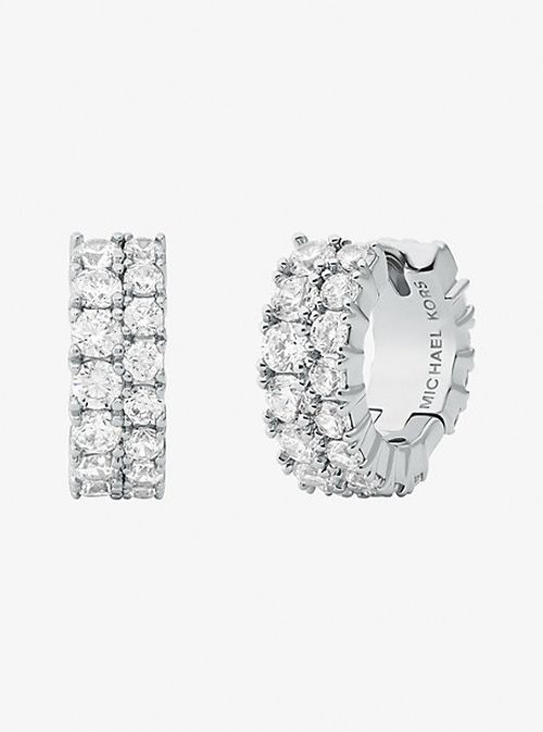 Double Pavé Huggie Earrings