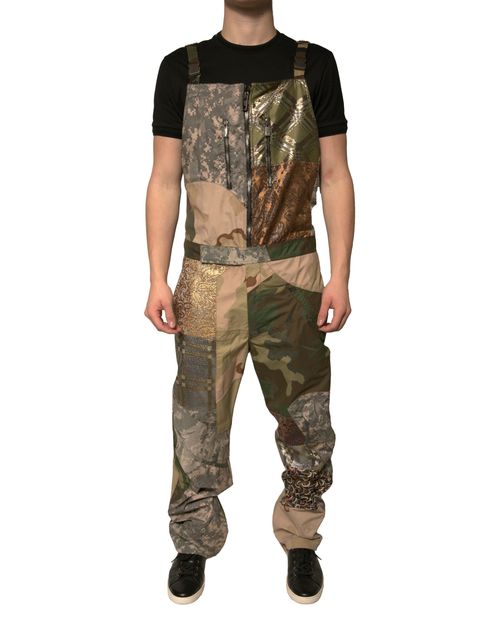 Patchwork Camouflage Cargo Pants — Multicolor