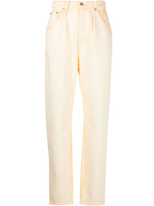 Alberta Ferretti faded tapered jeans - Yellow