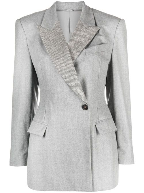 Single-breasted button-fastening blazer - Grey