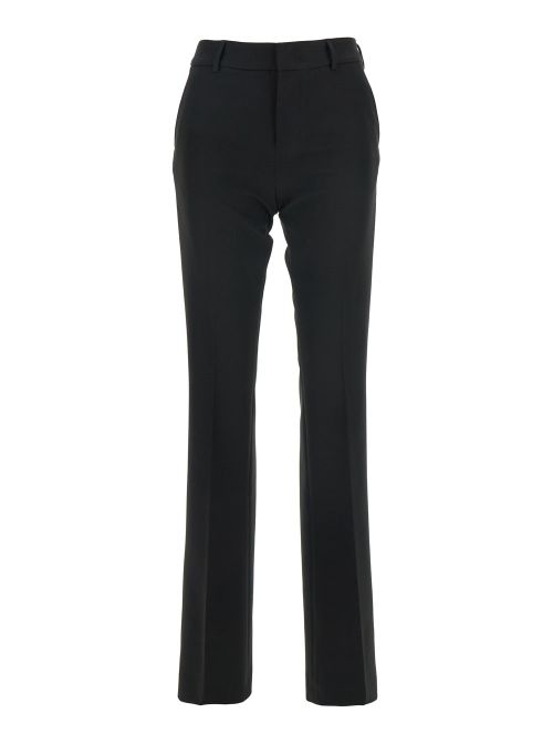 High-Waisted Trousers — Black