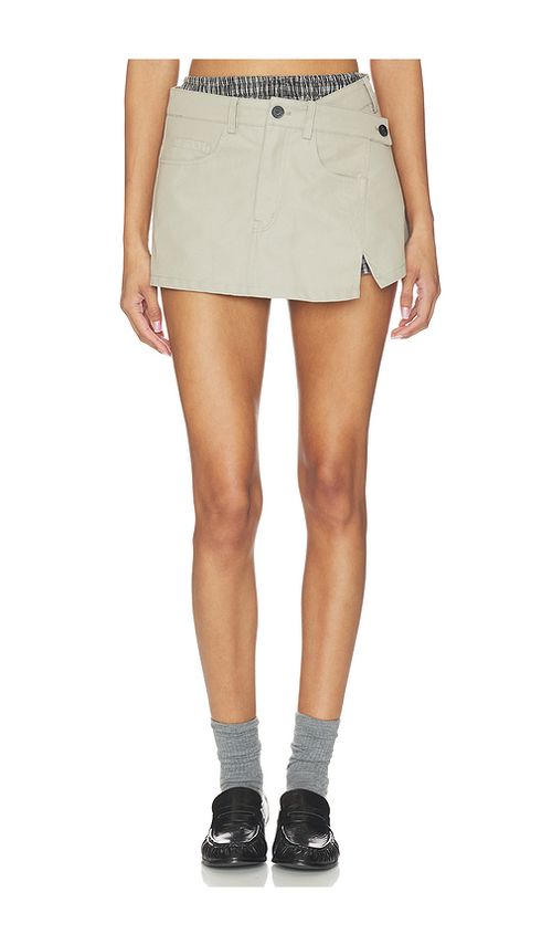 MARRKNULL Two-Piece Utility Skirt in Taupe. XS. Also in S