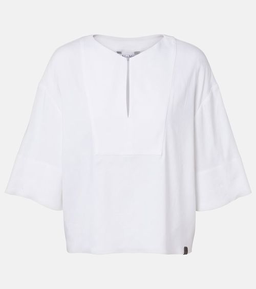 Sospiro linen-blend top