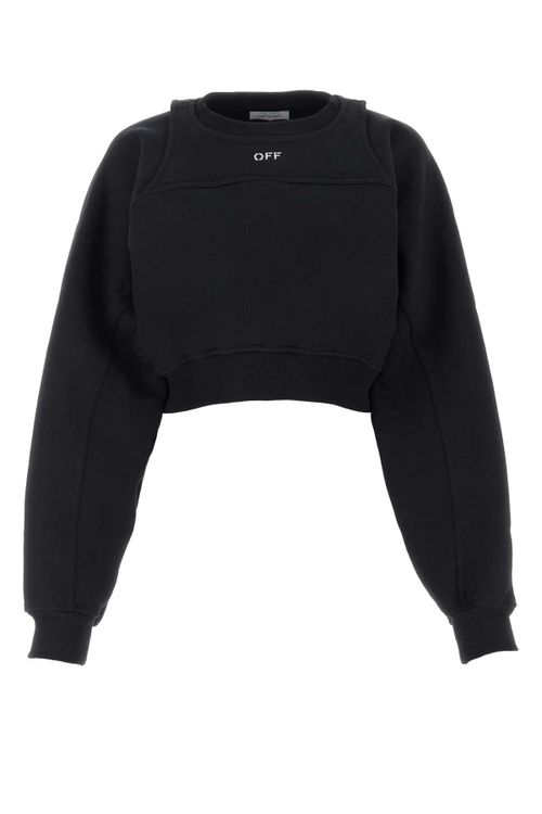 Logo-Embroidered Cotton Sweatshirt — Black