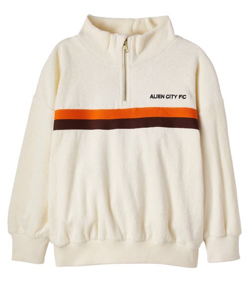 Half-zip cotton terry sweatshirt