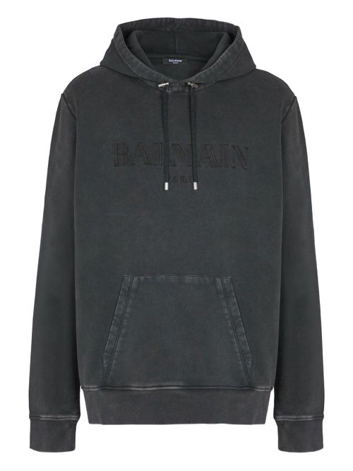 Logo-embroidered hoodie - Grey