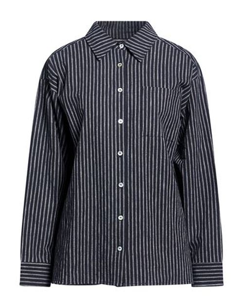 Woman Shirt Navy Size M Linen, Cotton