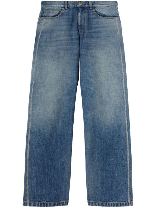 Curved logo loose-fit jeans - Blue