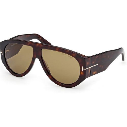 TOM FORD Man TOM FORD FT1044 BRONSON 52N Sunglasses Acetate Havana Green Pilot Norma