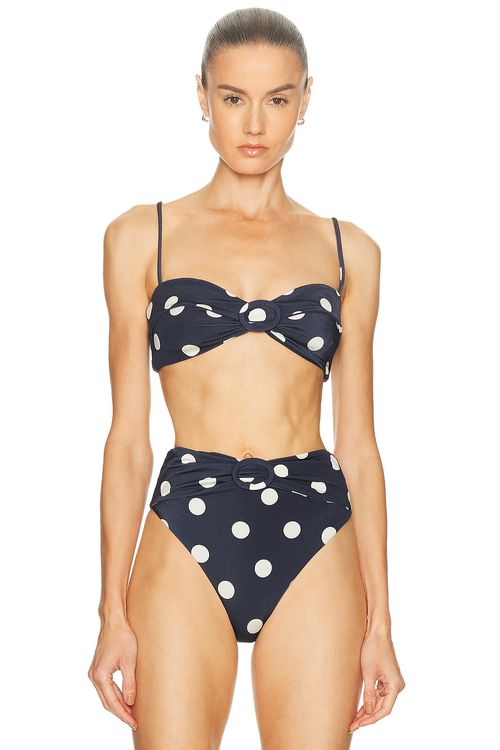 Cult Gaia Alouette Bikini Top in Navy
