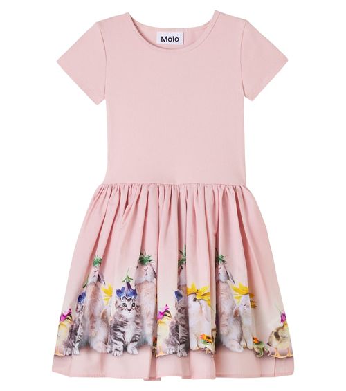 Printed cotton-blend dress