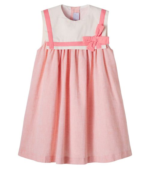 Gathered cotton and linen dress