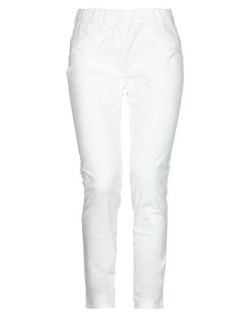 Woman Pants White Size 4 Cotton, Elastane