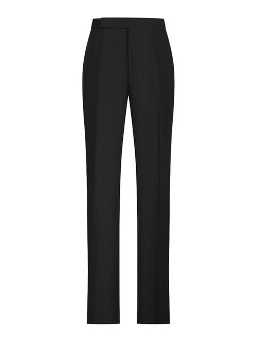 Straight Leg Black Cotton Trousers