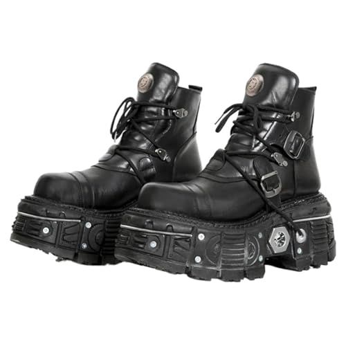 Punk Autumn Winter Fashion Comfortable Punk Gothic Knee Length Boots With Metal Decoration Riveted High Heels Motorcycle Boot