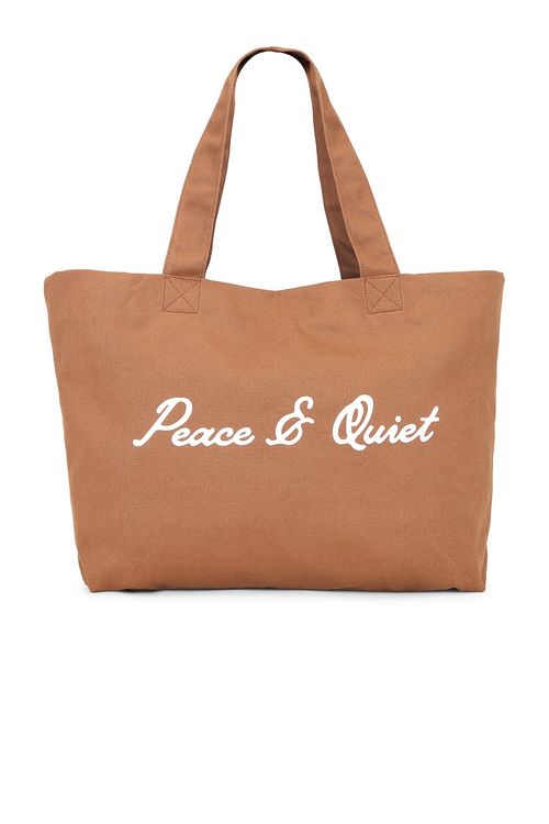 Museum of Peace and Quiet Signature Zip Tote Bag in Sepia - Brown. a