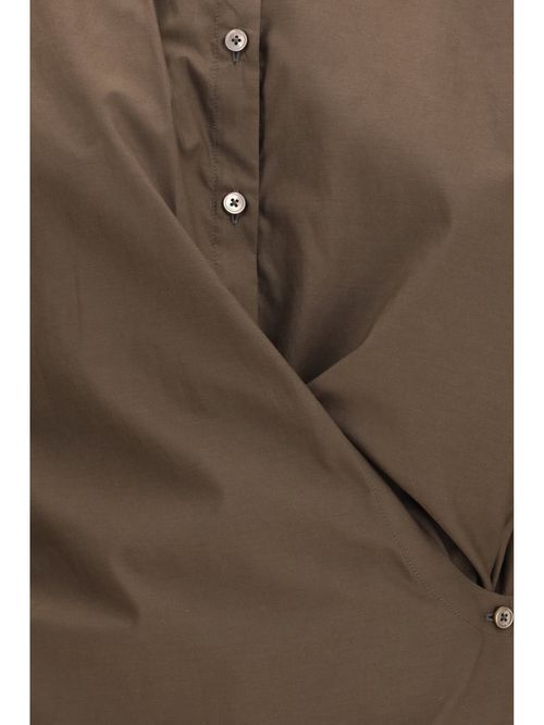 Cotton-Blend Shirt — Brown