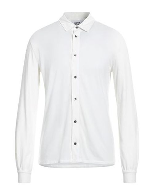 Man Shirt White Size 36 Cotton, Elastane