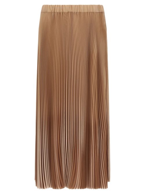 Pleated Two-Tone Skirt — Taupe